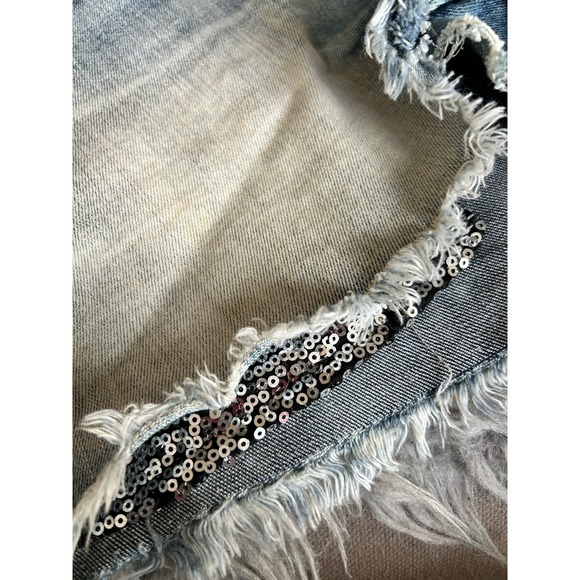 Miss Me Women's Mid Rise Easy Shorts Pockets Five Pockets Whiskering Blue SZ 30 - Picture 12 of 13